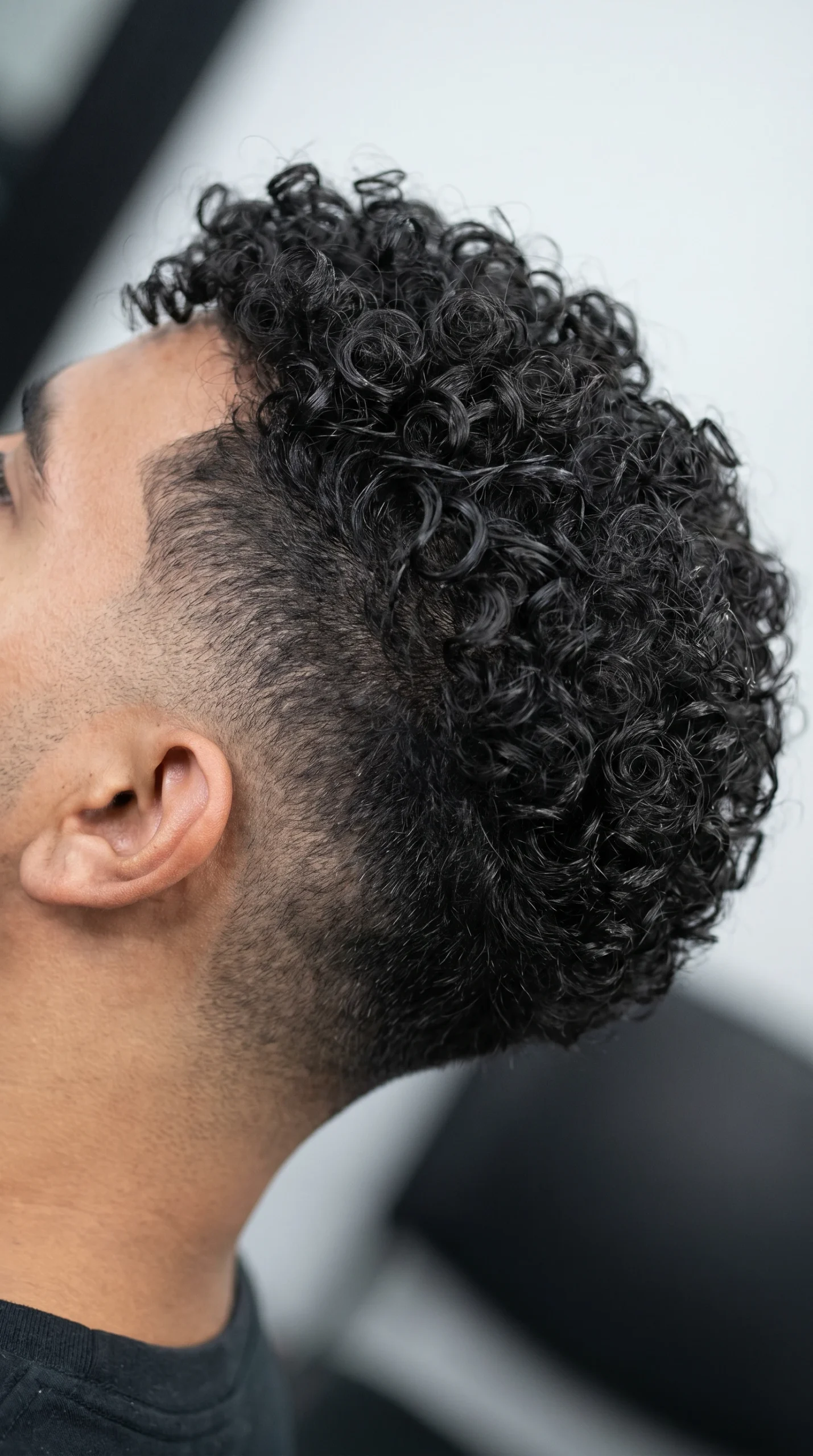 Hair Tapered fade Curls Cut