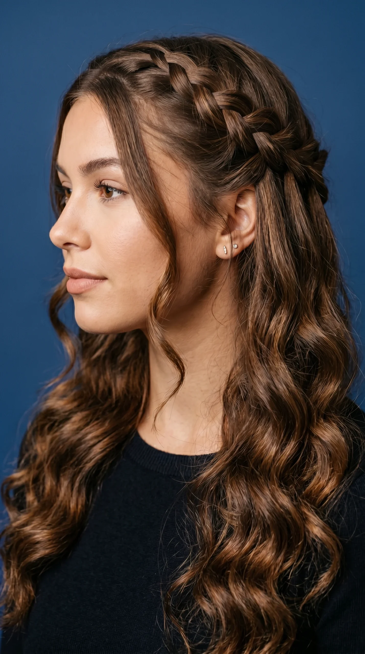 Waterfall Braid with Loose Waves