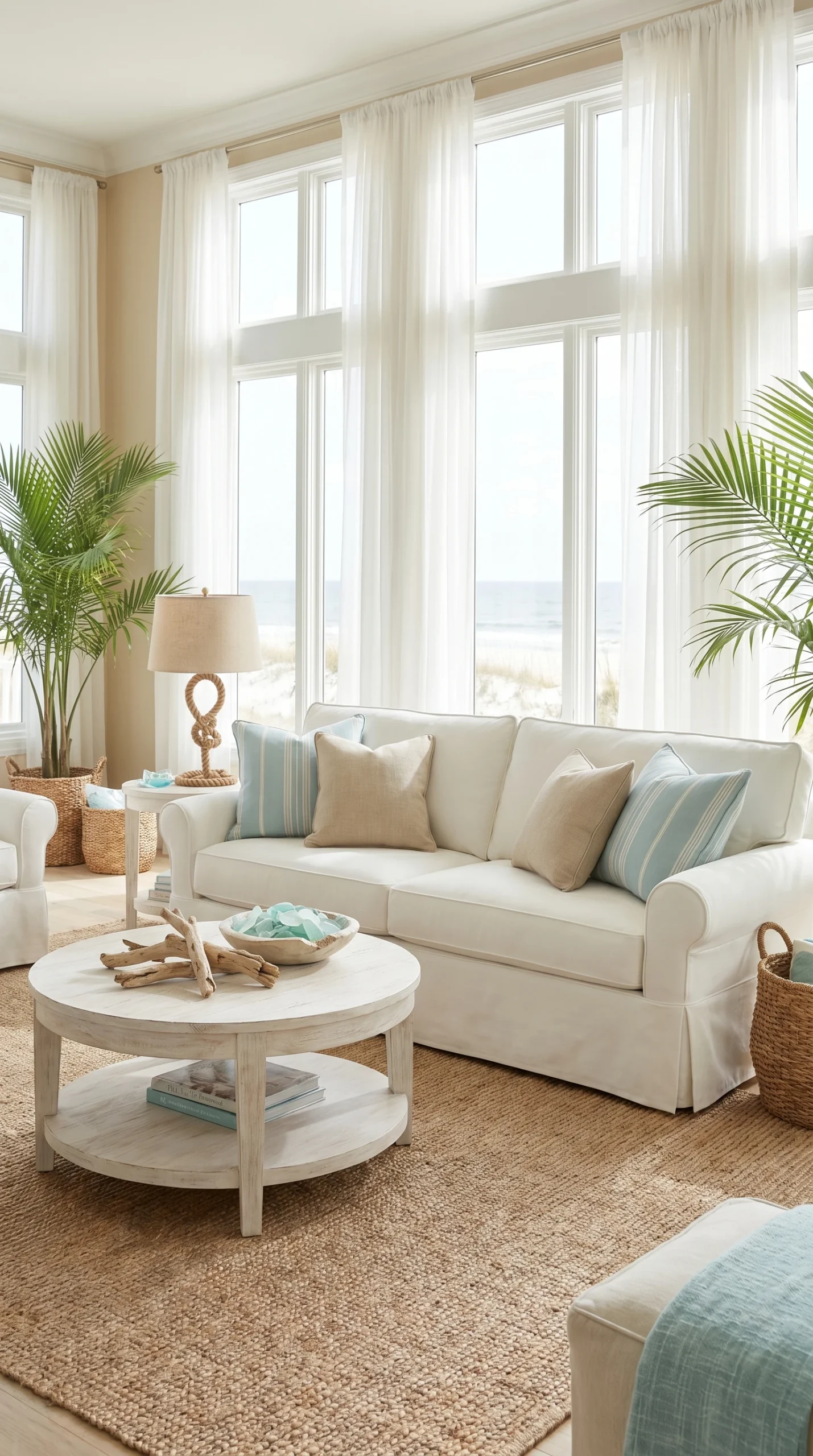 Coastal living room with white interior-style-9