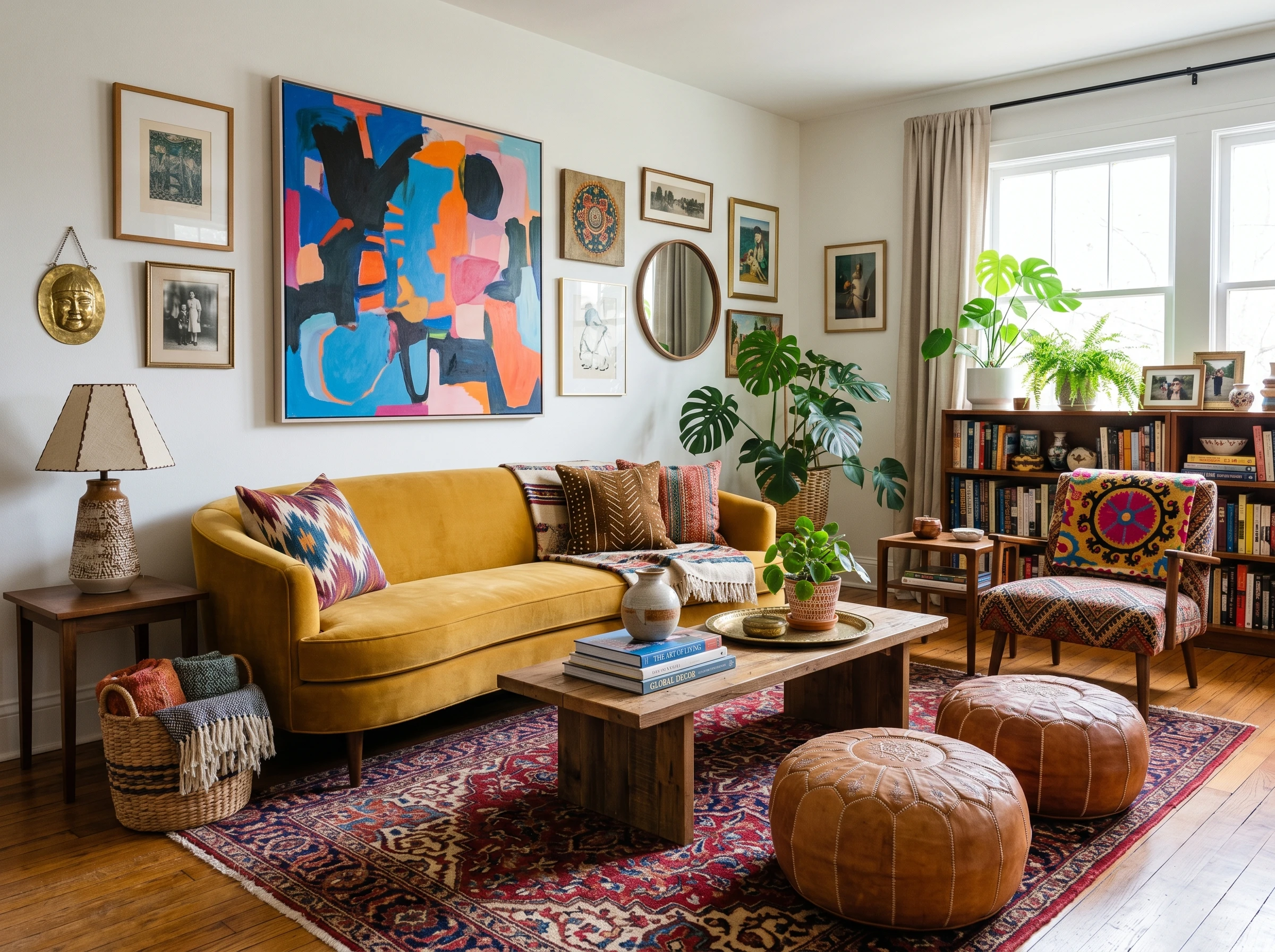 Eclectic living room mixing, mid-century interior-style-20
