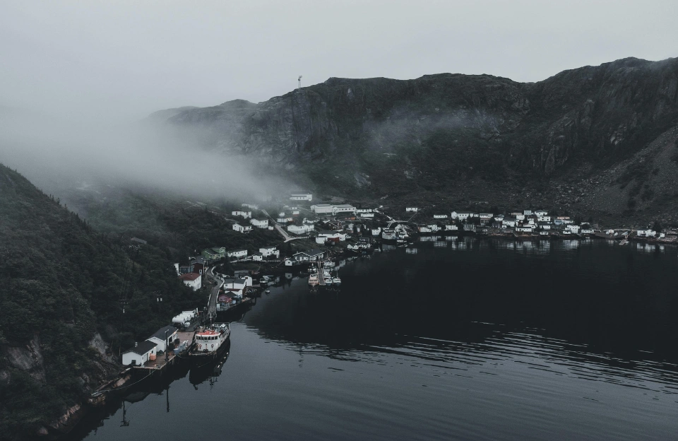 quiet coastal town at dusk representing the small town setting of Remarkably Bright Creatures