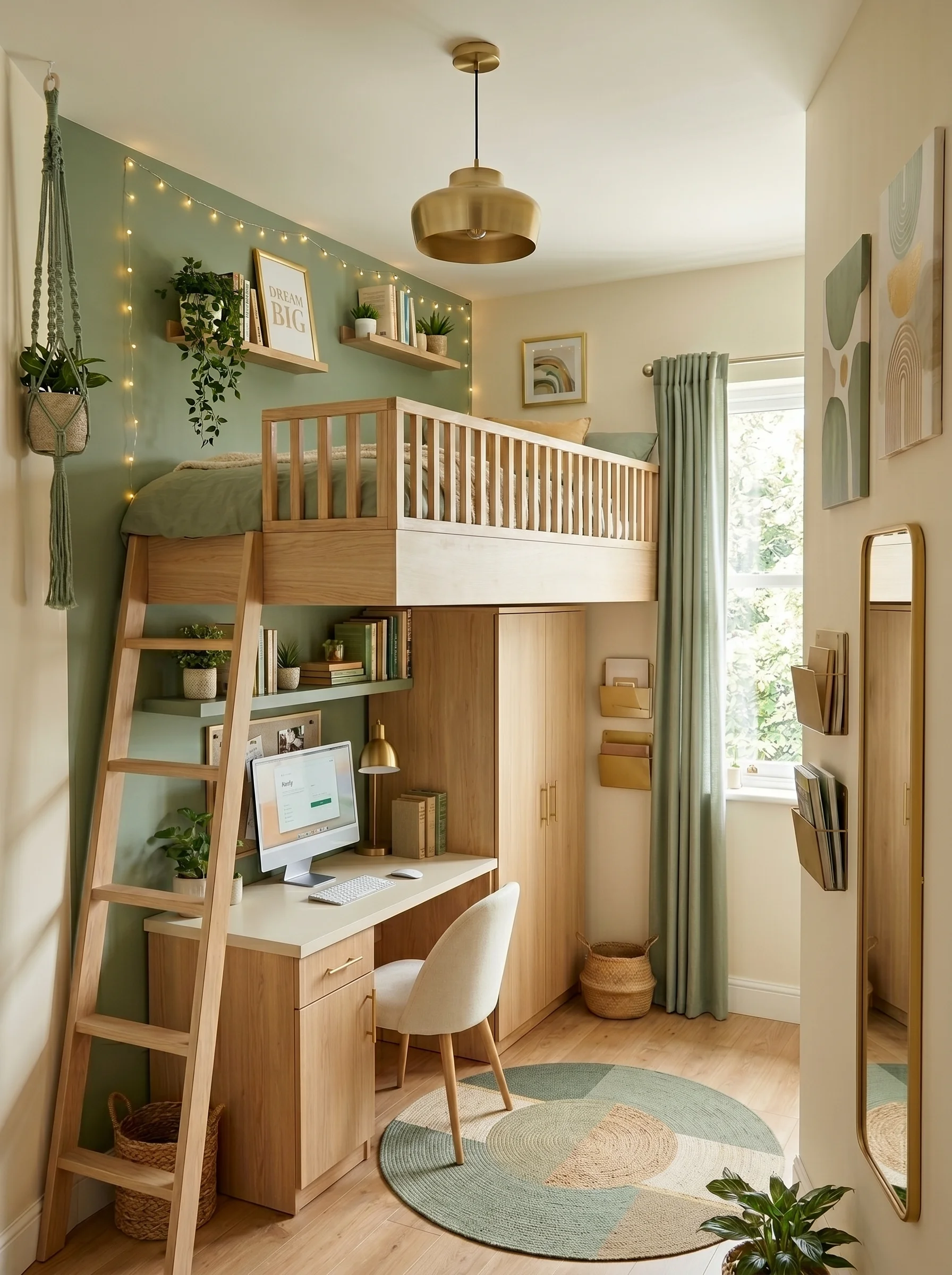 Small Bedroom Idea for Teen by focusing on the usage of vertical space