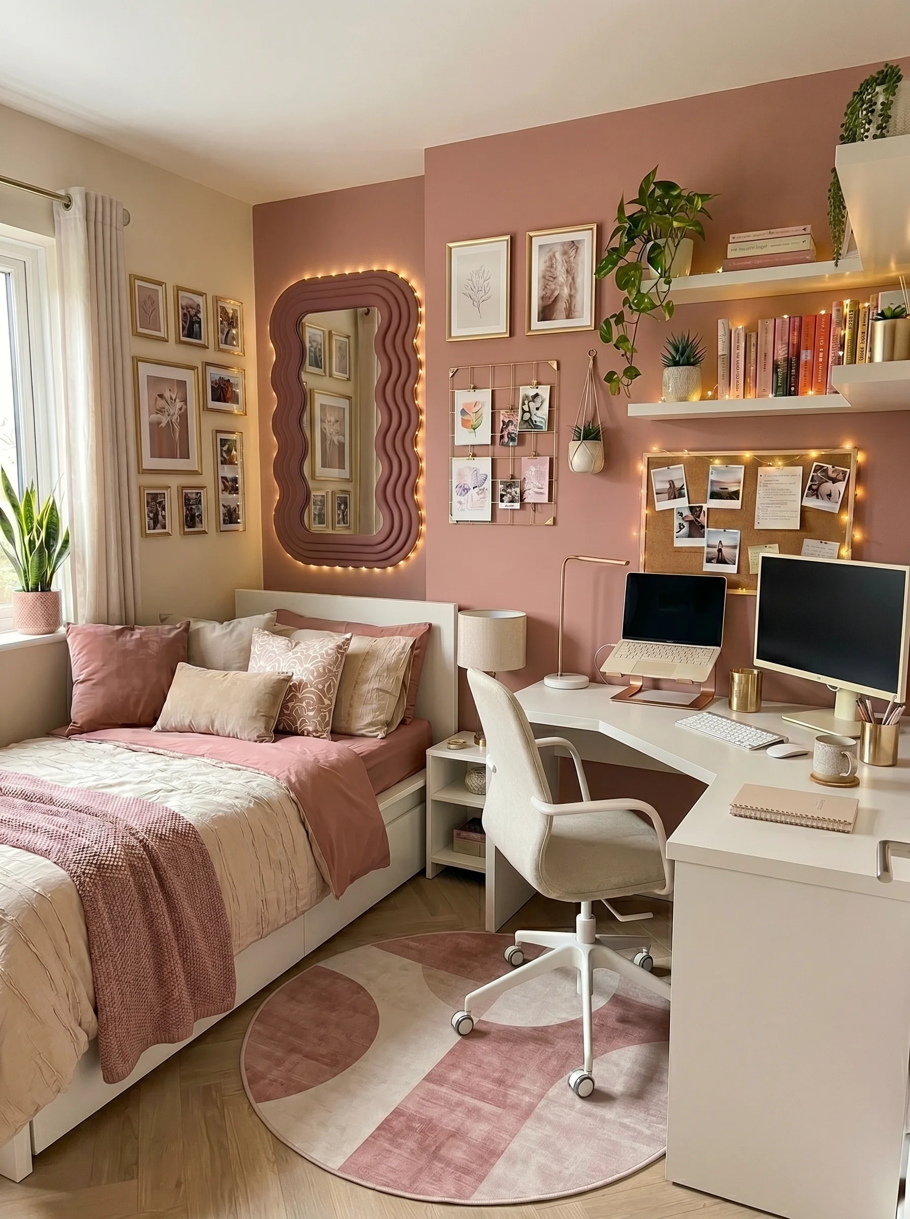 Teen Bedroom Ideas for Small Room with Corner Desk Setup for study